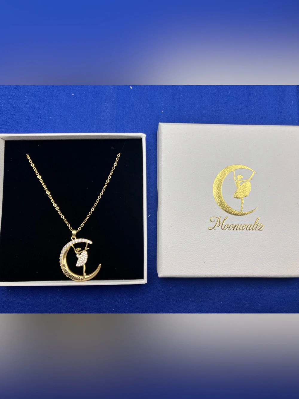 Moonwaltz Gold-Tone Ballerina Crescent Necklace - Gold